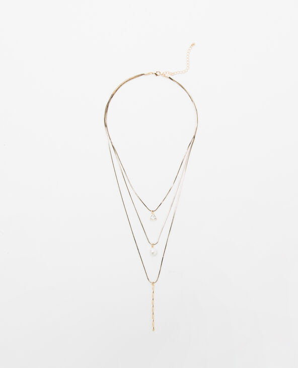 Collier multi-rangs métallisé argenté - Pimkie