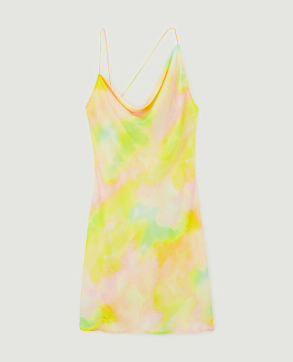 Robe courte asymétrique col bénitier jaune - Pimkie