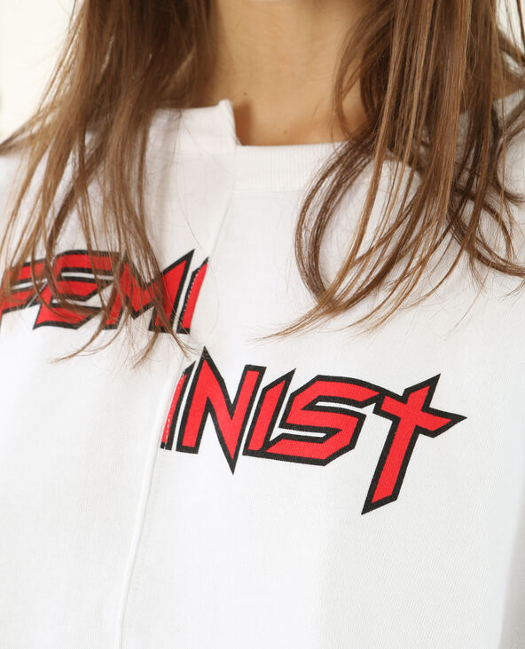 Sweat à message asymétrique blanc - Pimkie