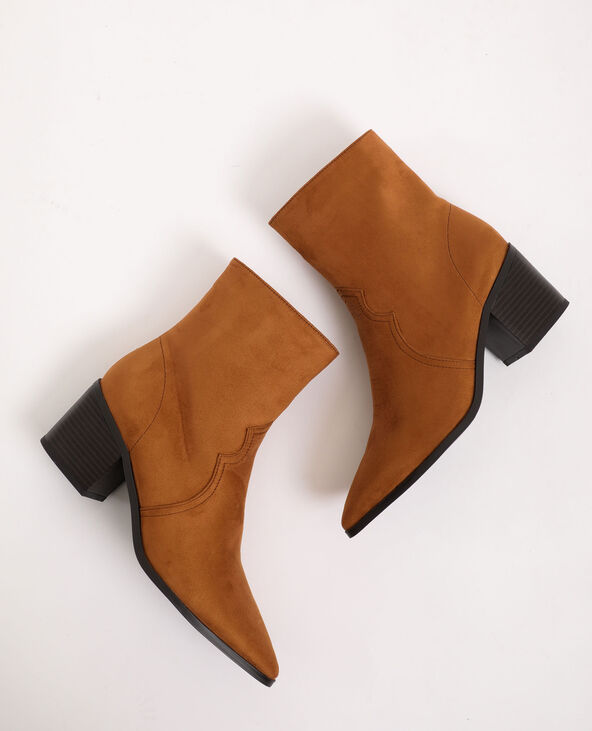 Boots western en suédine beige - Pimkie