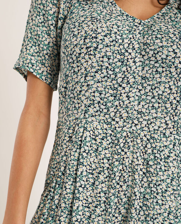 Combi-pantalon à fleurs bleu marine - Pimkie
