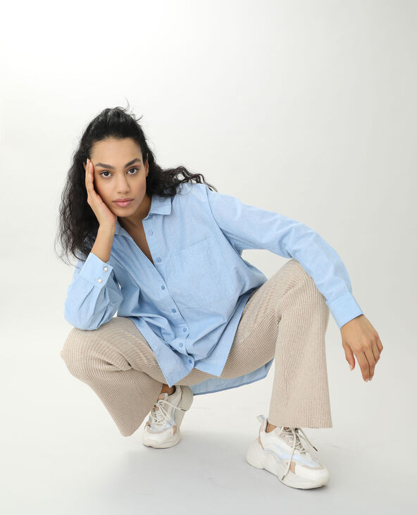 Chemise longue bleu clair - Pimkie