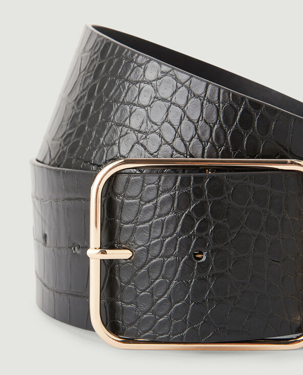 Ceinture large grande boucle noir - Pimkie