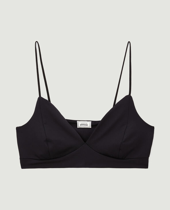 Brassière à bretelles encolure V noir - Pimkie