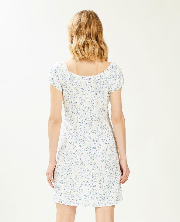 Robe courte avec fronces blanc - Pimkie