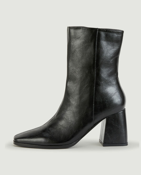 Boots à talon bouts carrés noir - Pimkie