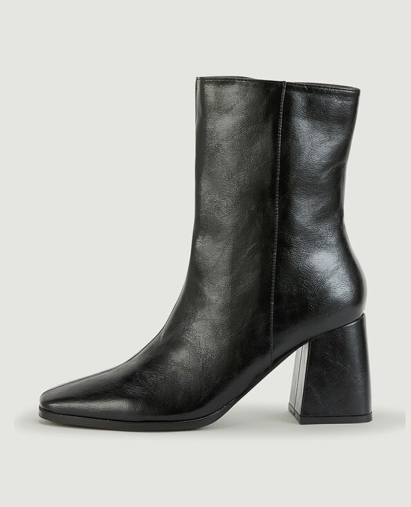 Boots à talon bouts carrés noir - Pimkie