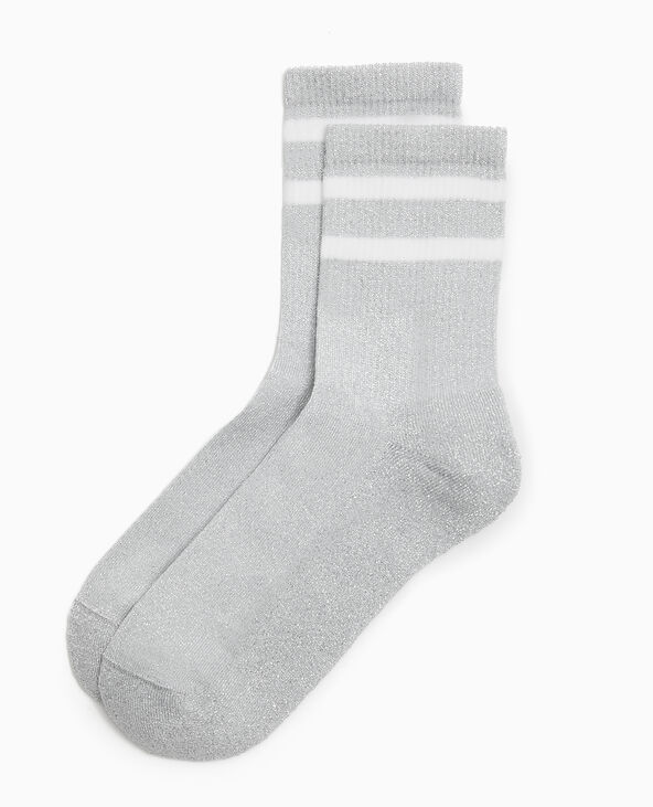 Chaussettes sport avec lurex argenté - Pimkie