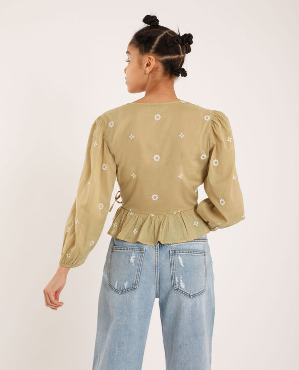 Blouse cache cœur taupe - Pimkie