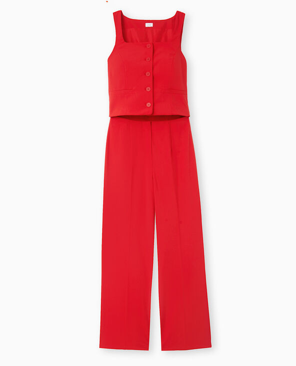 Combinaison avec effet gilet de barman rouge - Pimkie