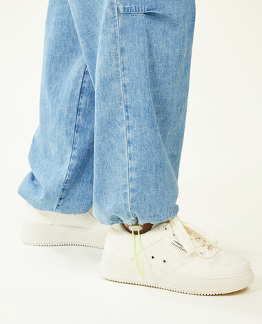 Pantalon denim parachute bleu - Pimkie