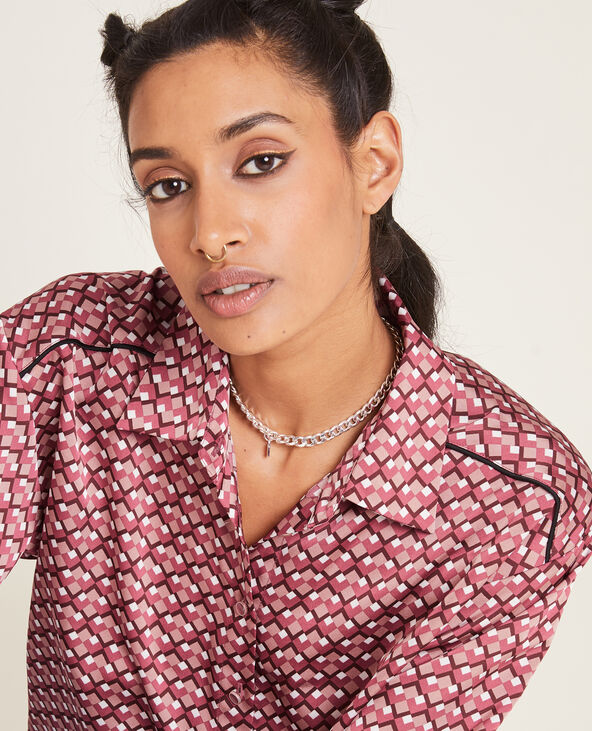 Chemise en tissu satiné marron - Pimkie