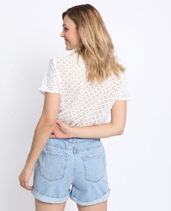 Tee shirt dentelle blanc femme shop