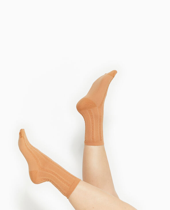 Chaussettes en maille fantaisie marron - Pimkie