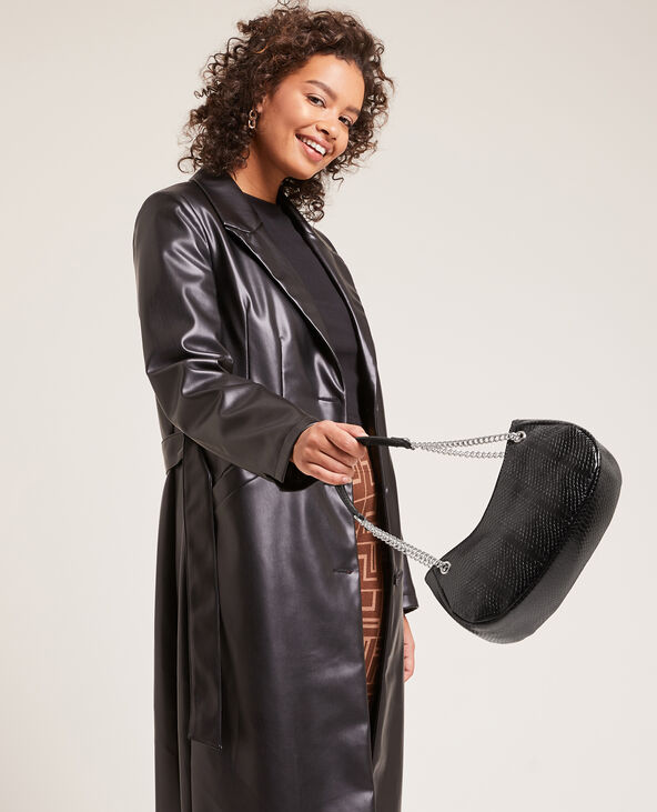 Sac rigide effet serpent noir - Pimkie