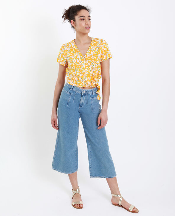 Blouse fleurie jaune ocre - Pimkie