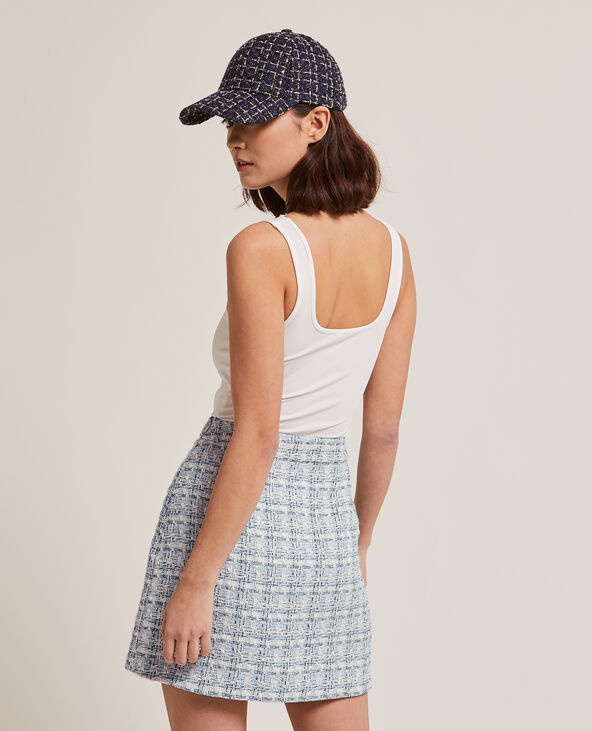 Jupe courte en tweed bleu - Pimkie