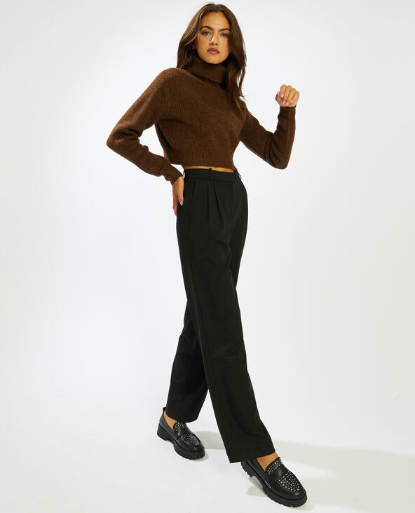 Pantalon a pince noir clearance