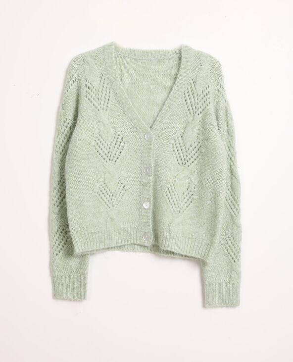 Gilet torsadé vert clair - Pimkie