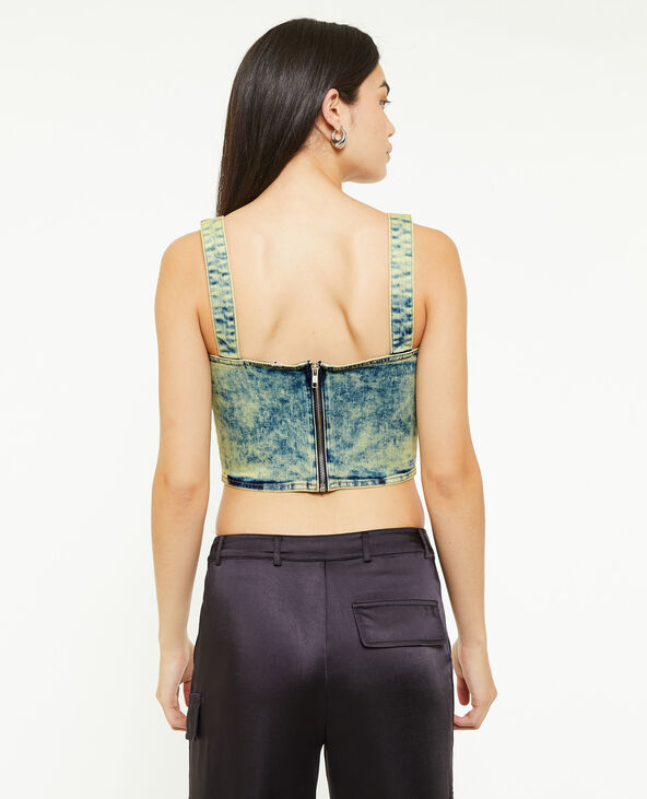 Brassière en jean bleu - Pimkie