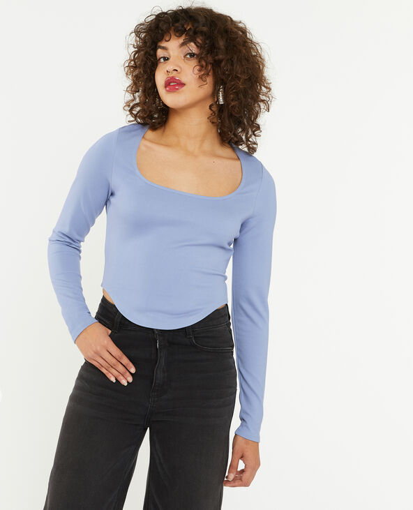 Top court manches longues bleu - Pimkie