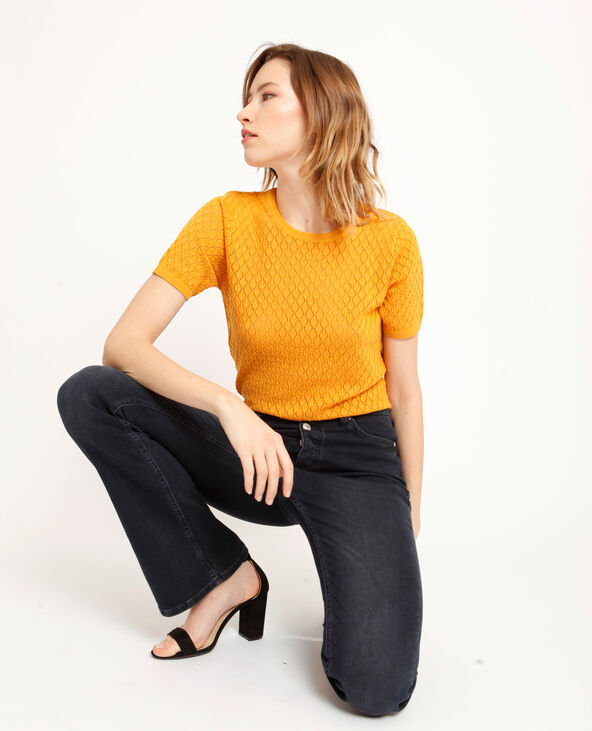 Top en maille ajourée orange - Pimkie