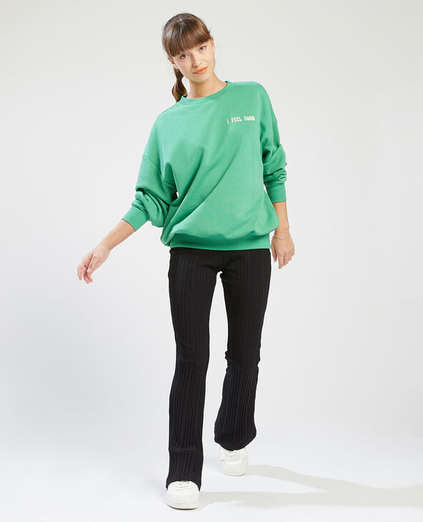 Sweat col rond vert olive - Pimkie