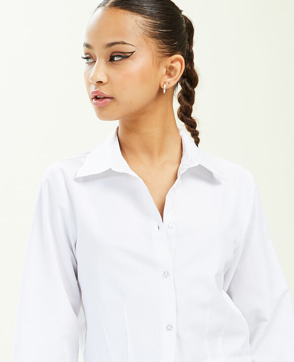 Chemise cropped manches longues blanc - Pimkie