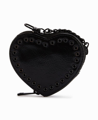 Porte-monnaie cœur effet cuir et studs noir - Pimkie