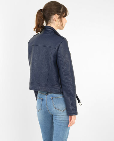 Veste biker bleu marine - Pimkie