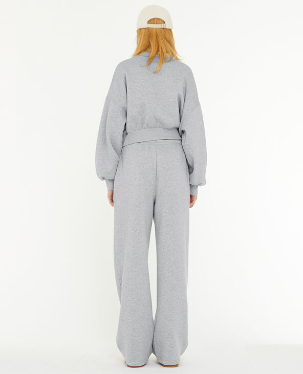 Pantalon de jogging droit en molleton gris chiné - Pimkie