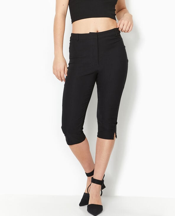 Pantalon corsaire en tissu stretch noir - Pimkie