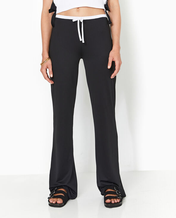 Pantalon large en maille extensible noir - Pimkie