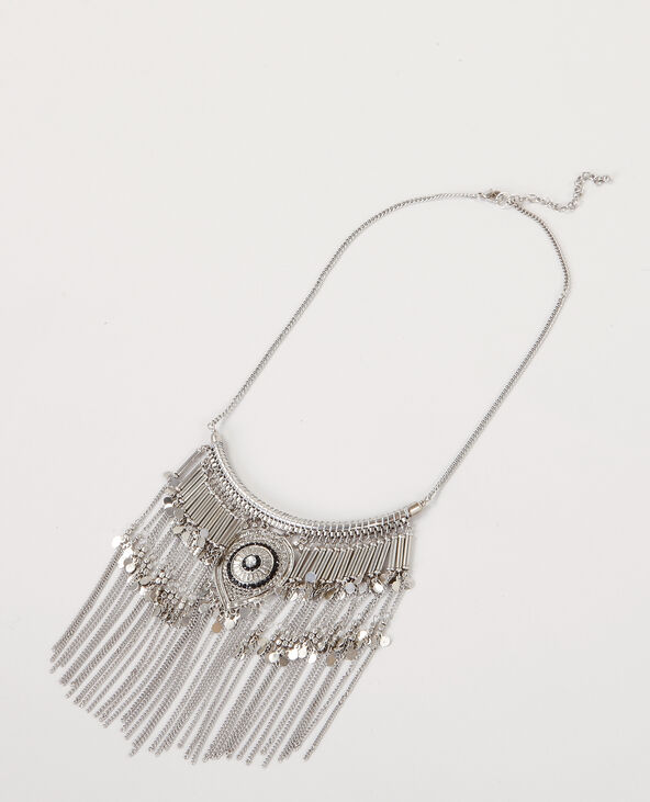 Collier ethnique à franges argenté - Pimkie