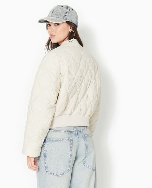 Blouson matelassé forme bombers blanc - Pimkie
