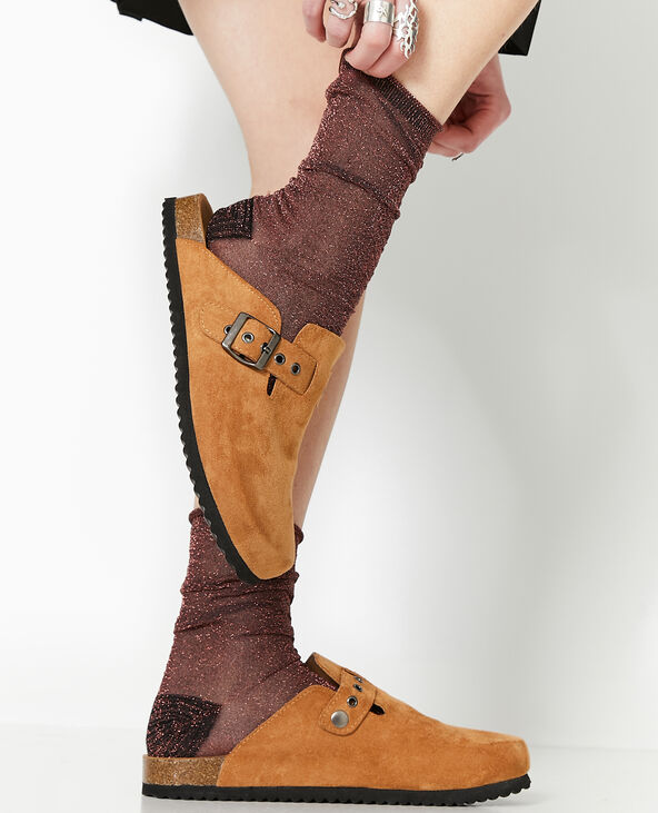 Chaussettes avec fils lurex marron - Pimkie