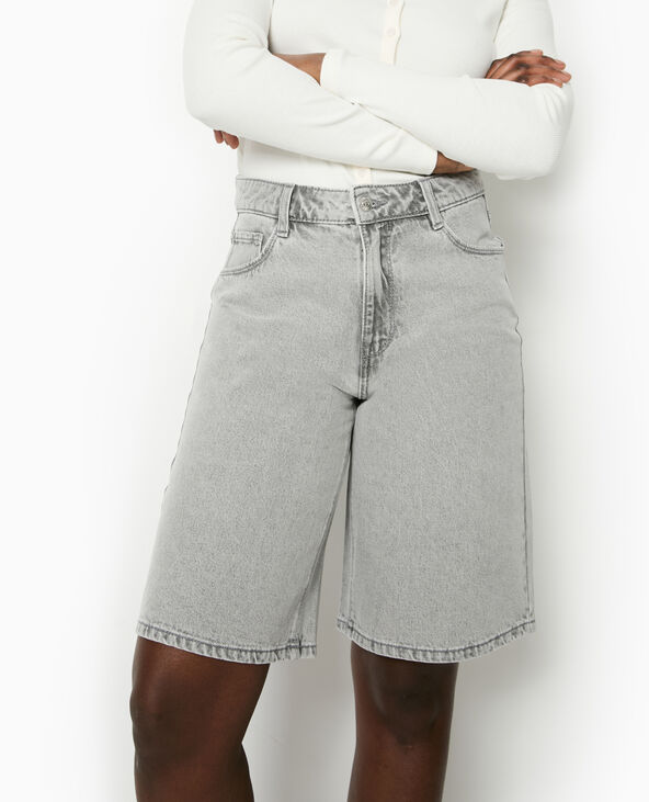 Bermuda large en jean gris clair - Pimkie