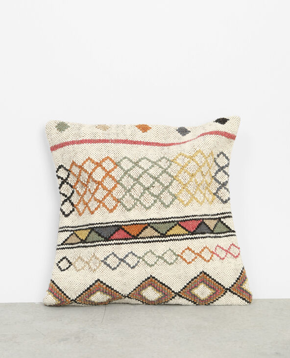 Housse de coussin toile de jute esprit kilim beige - Pimkie