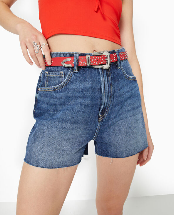 Ceinture avec boucle western et clous rouge - Pimkie