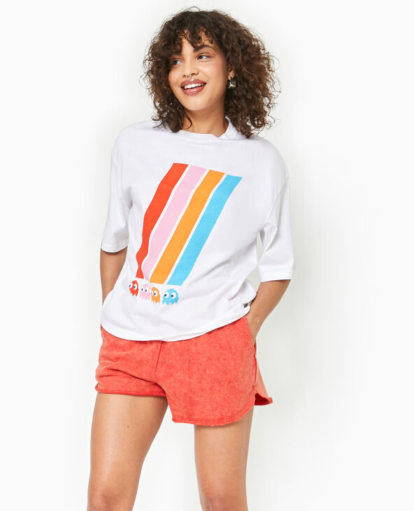 T-shirt oversize licence Pacman blanc - Pimkie
