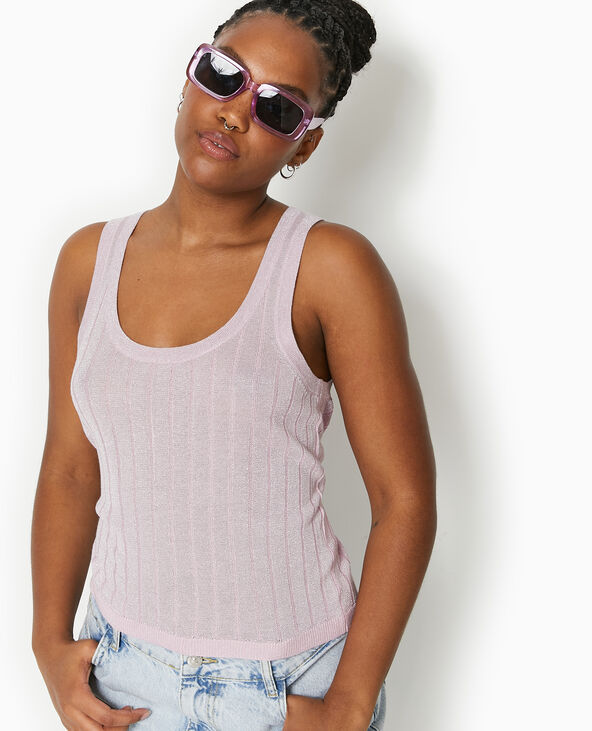 Debardeur en maille cotelee avec lurex Pimkie