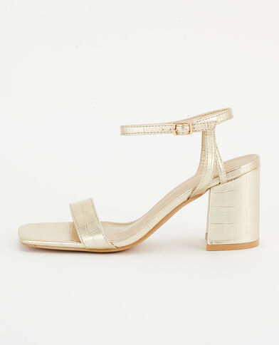 Sandales à bride effet croco doré - Pimkie