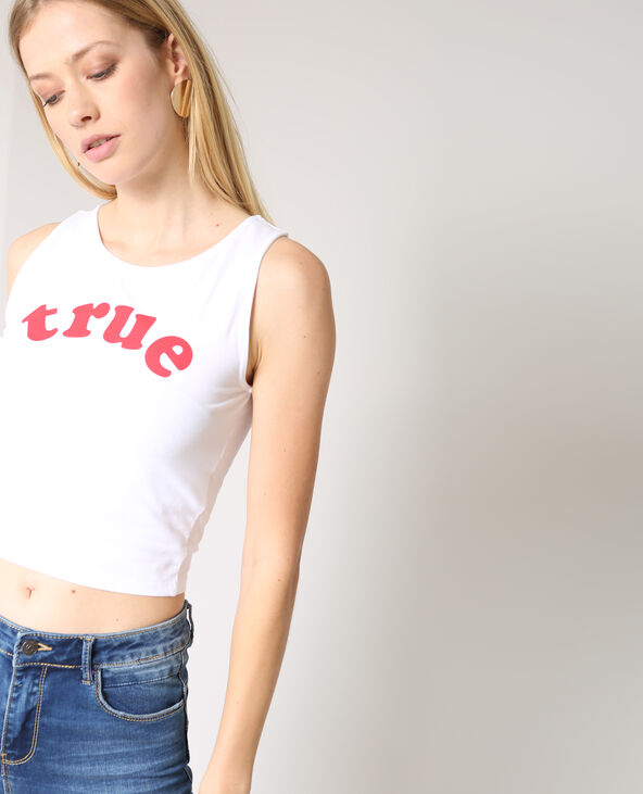 Crop top à message blanc - Pimkie