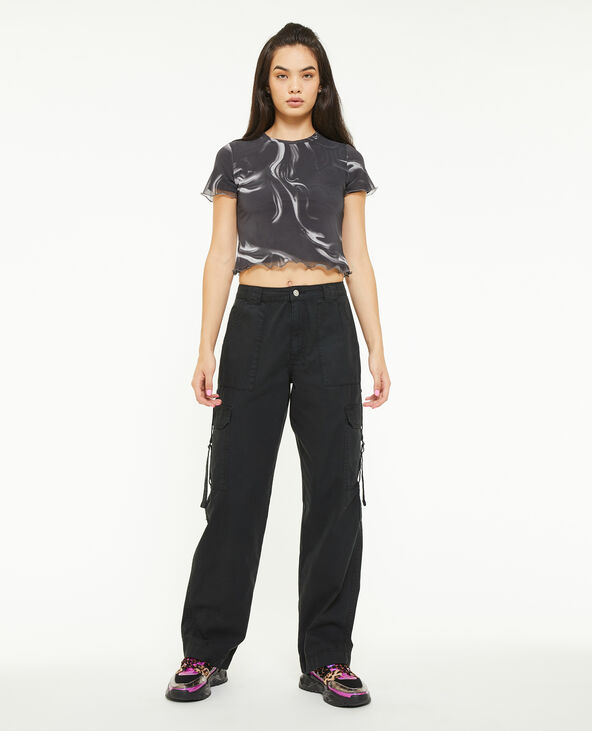 Pantalon cargo avec sangles noir - Pimkie