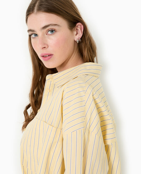 Chemise oversize rayée avec poches Jaune pâle - Pimkie