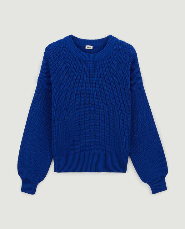 Pull col rond bleu électrique - Pimkie
