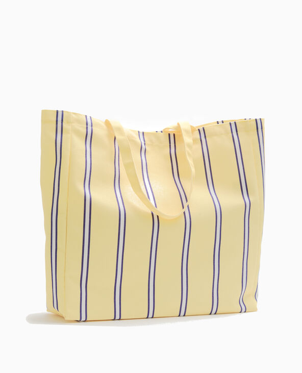 Grand totebag rayé jaune - Pimkie