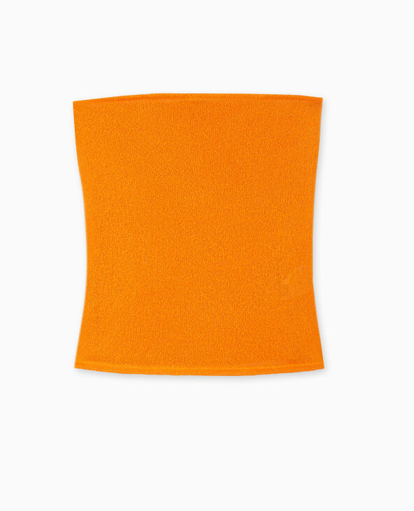 Top bustier bandeau en maille orange - Pimkie