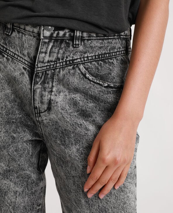 Jean mom gris acid gris foncé - Pimkie
