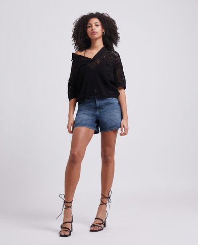 Short en jean taille haute bleu - Pimkie